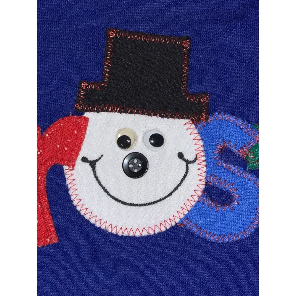 Vintage Baby FROSTY The Snowman Sweatshirt With Googly Eyes & Button Nose 18 Mth